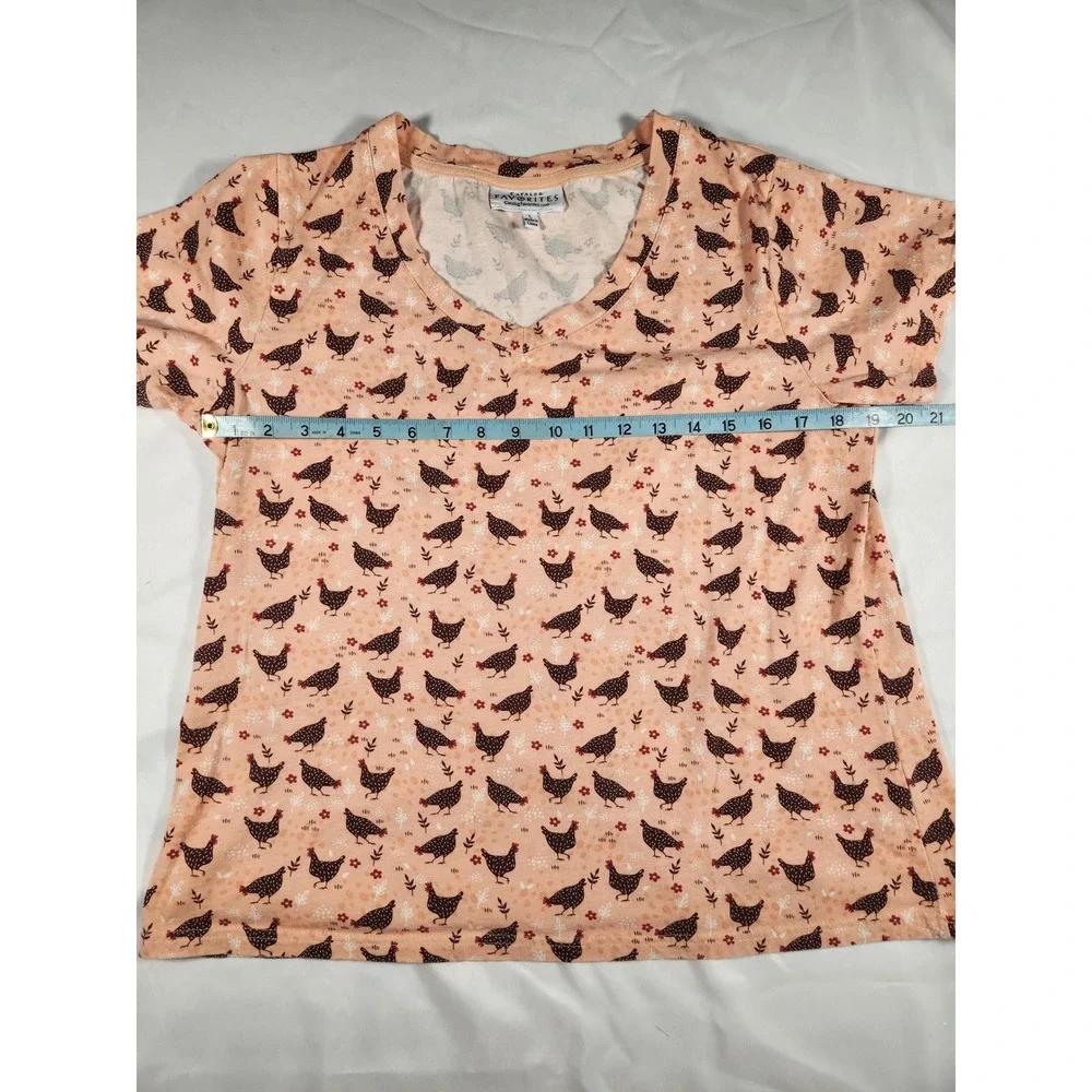 Chicken Pajamas! Catalog Favorites 100% Cotton Peach Pajama Set Size Large‎
